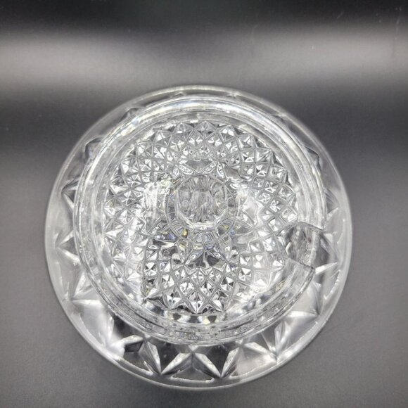 Crystal Condiment Bowl Dish Jam Sugar Tray Lid Spoon Hole Sparkle Two Piece - Picture 9 of 10